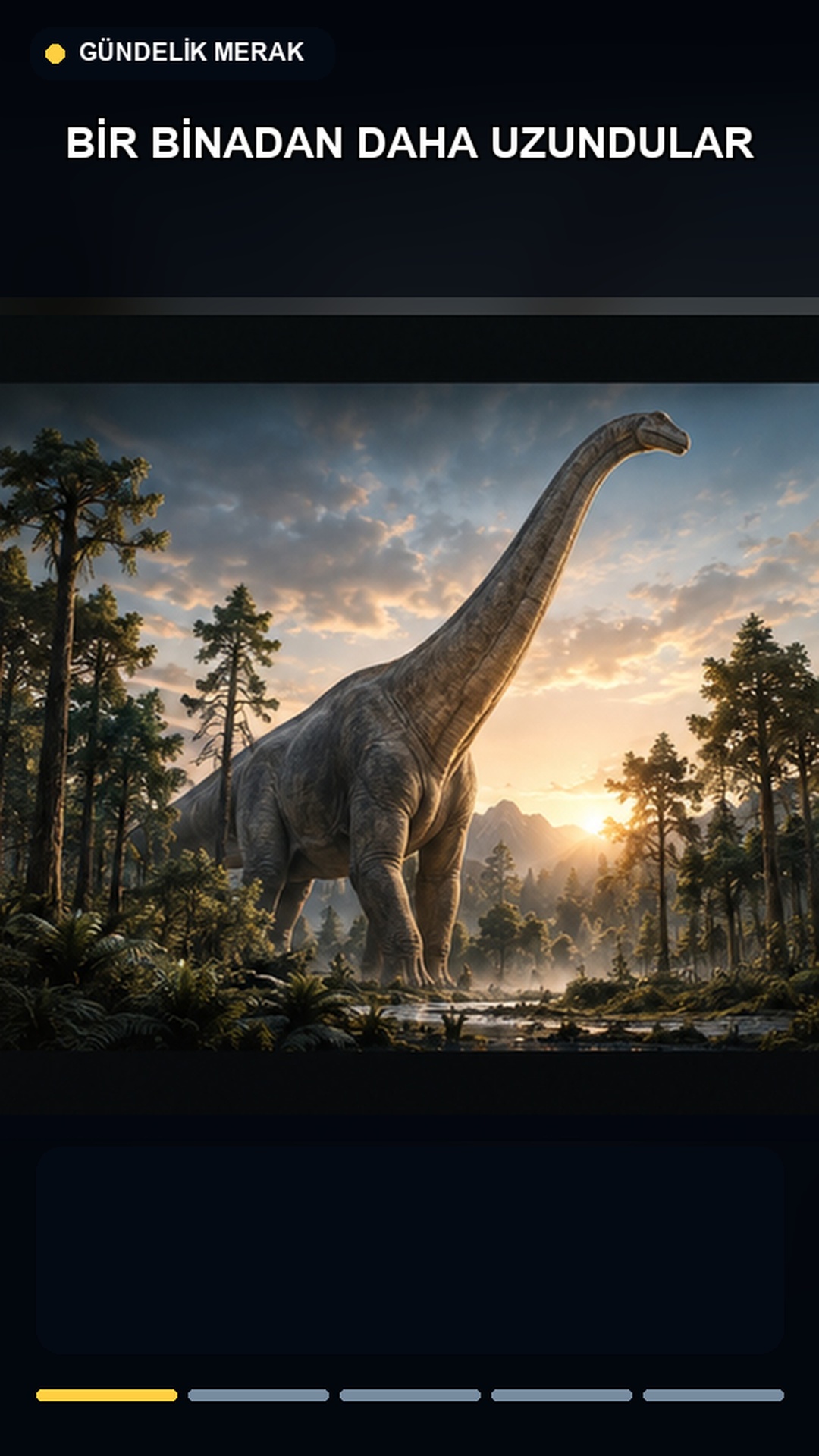 Uzun boyunlu sauropod dinozor; temsili görsel