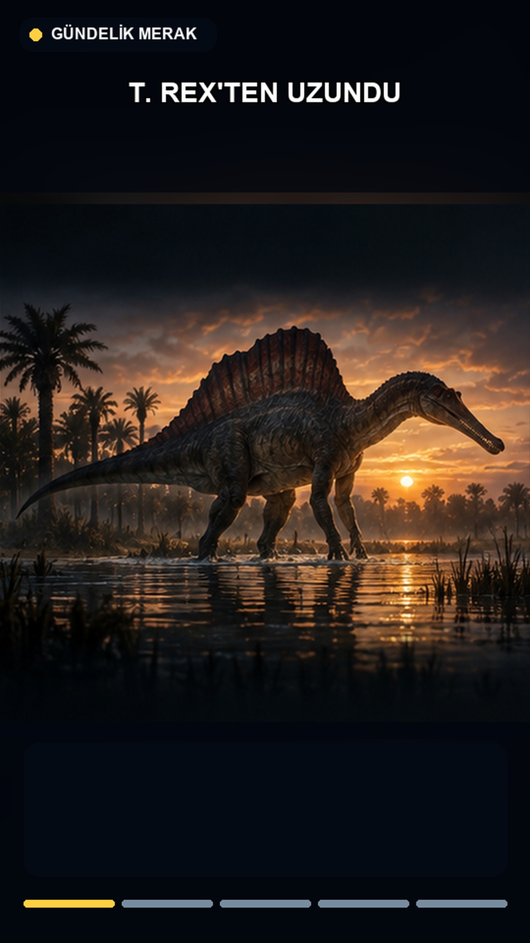 Spinosaurus'un su kenarında temsili canlandırması